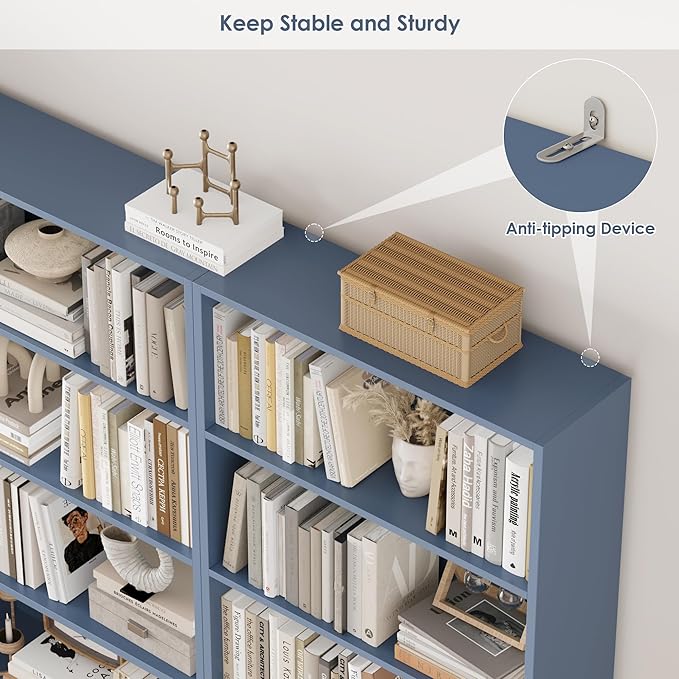 FOTOSOK 6-Tier Open Bookcase and Bookshelf, Freestanding Display Storage - Image 7