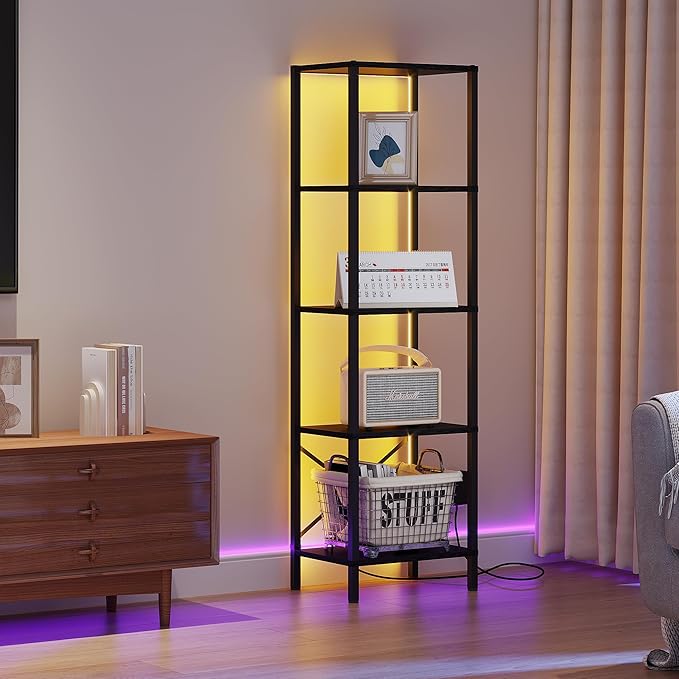 5-Tier Bookshelf, Tall Narrow Bookcase - Image 2