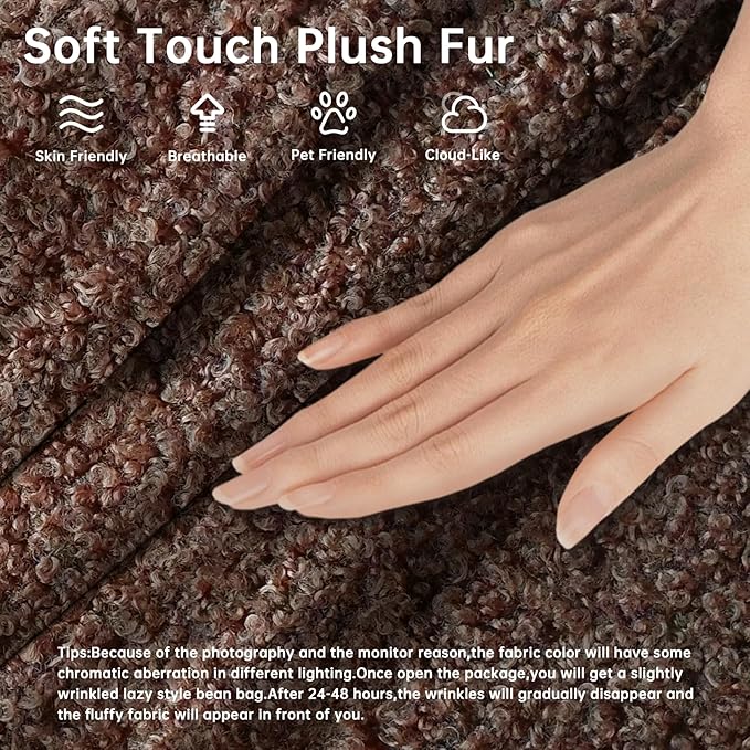 Bean Bag Chairs for Adults, BeanBag Reading Chair Memory Foam Couch, Floor - Image 3