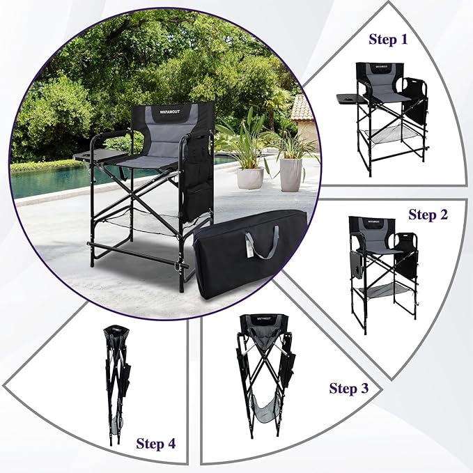 Tall Folding Directors Chair - Image 7
