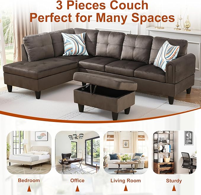 Osparple L Shaped Couch Sectional Couches - Image 7
