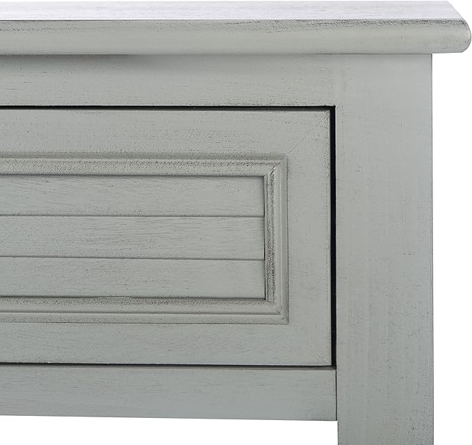 SAFAVIEH Home Collection Tate Distressed Grey 2-Drawer Bottom Shelf Console - Image 12
