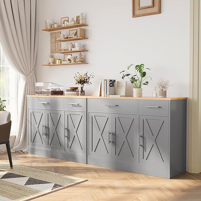 Shintenchi Modern Farmhouse Sideboard Buffet Cabinet - Image 7