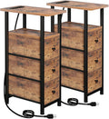Narrow End Tables Living Room Set of 2 by LOAKEKEL