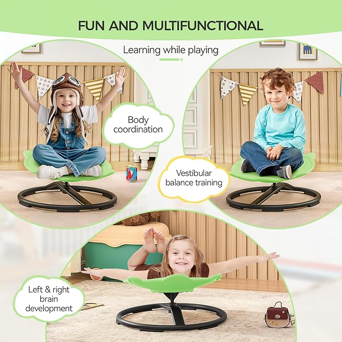 Swivel Chair for Kids, 360° Spinning Seat, Toddler Sit and Spin Wobble Chair - Image 3