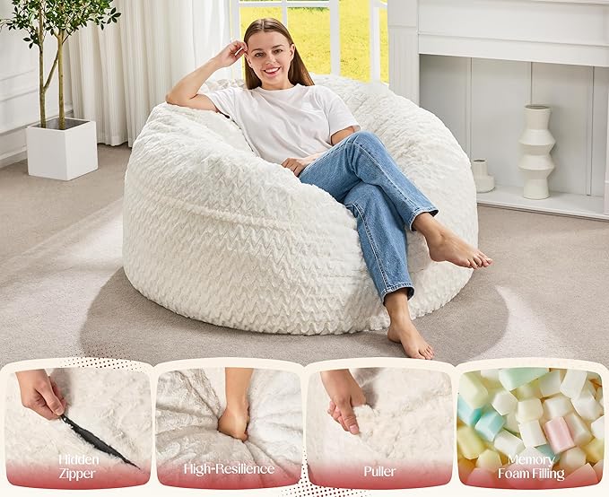 Hobestluk Bean Bag Chair Convertible Beanbag Chairs - Image 5