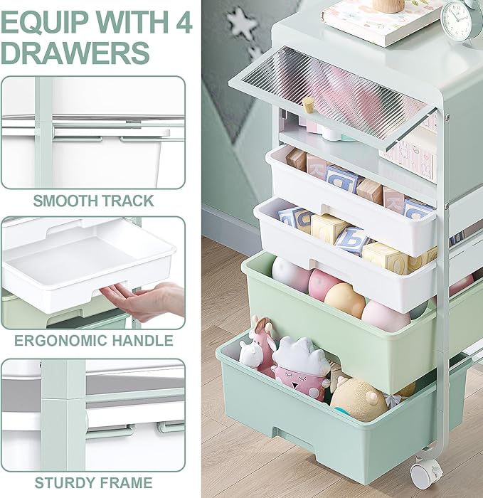Utility-Rolling-Storage-Drawer-Craft-Cart-Organizers - Image 5