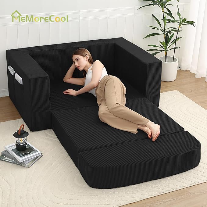 MeMoreCool Convertible Sofa Bed, Pull Out Loveseat Sleeper Sofa, Small Boneless - Image 4