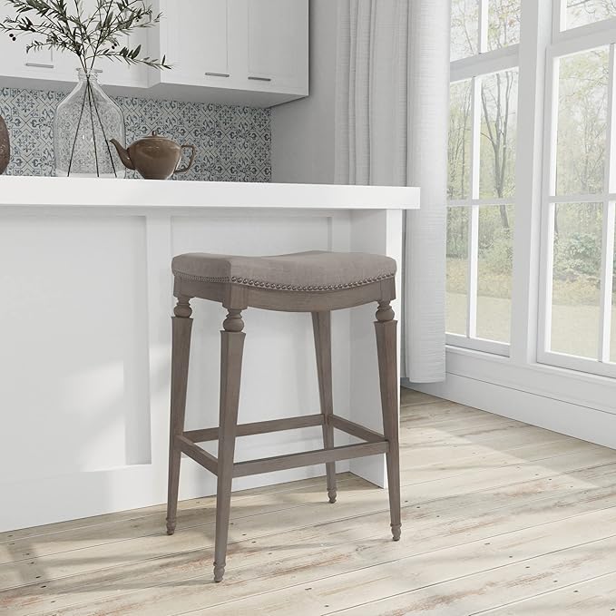 Hillsdale Furniture Vetrina Backless Non-Swivel Counter Stool, Weathered Grey - Image 2