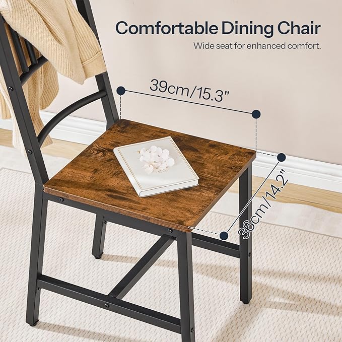 HOOBRO Kitchen Chairs Set of 2, Wooden Dining Room Chairs - Image 5