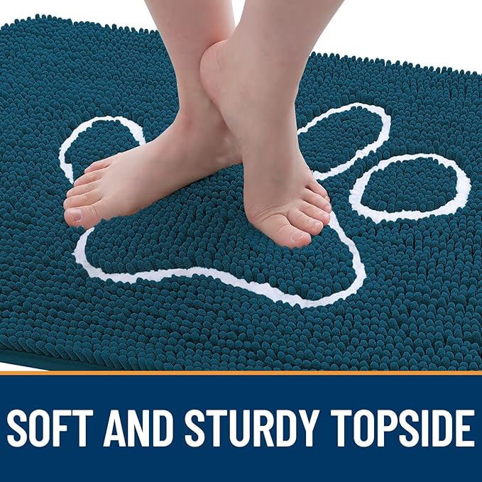 OLANLY Door Mat for Muddy Dog Paws 40x32, Absorbent Chenille Mud Doormat - Image 4