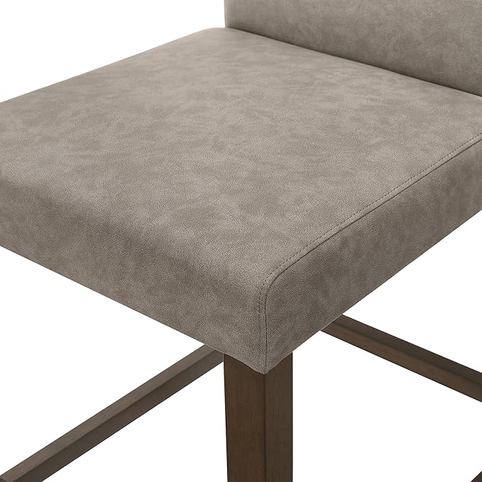 CHITA Counter Height Bar Stools Set of 3, PU Leather in Stone Grey - Image 8