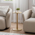 Round Side Table, Solid Wood Pillar by Homleke
