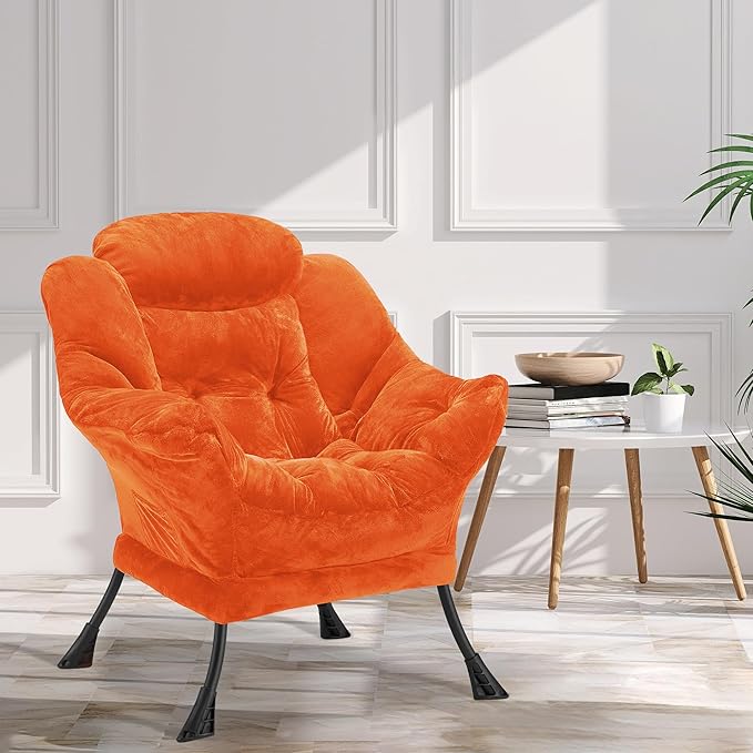 Fabric Lazy Chair for Adults, Oversized Upholstered Sofa Chair, Plush Comfy - Image 2