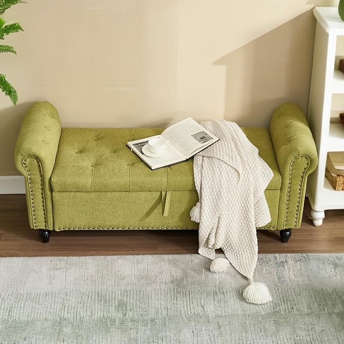 Furniliving 55” End of Bed Bench, Bedroom Bench - Image 6