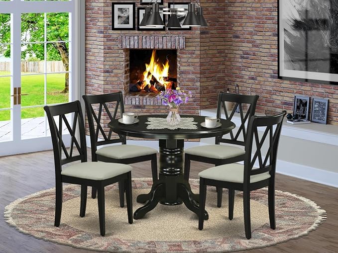 East West Furniture SHCL5-BLK-C 5 Piece Dinette Set - Image 7