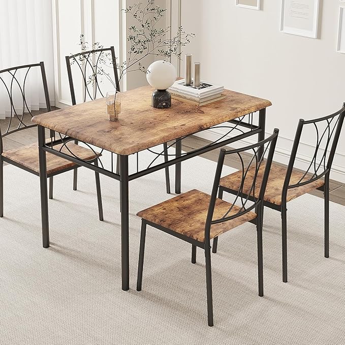 IDEALHOUSE Dining Table Set for 4, Kitchen Table and Chairs Set for 4, by IDEALHOUSE