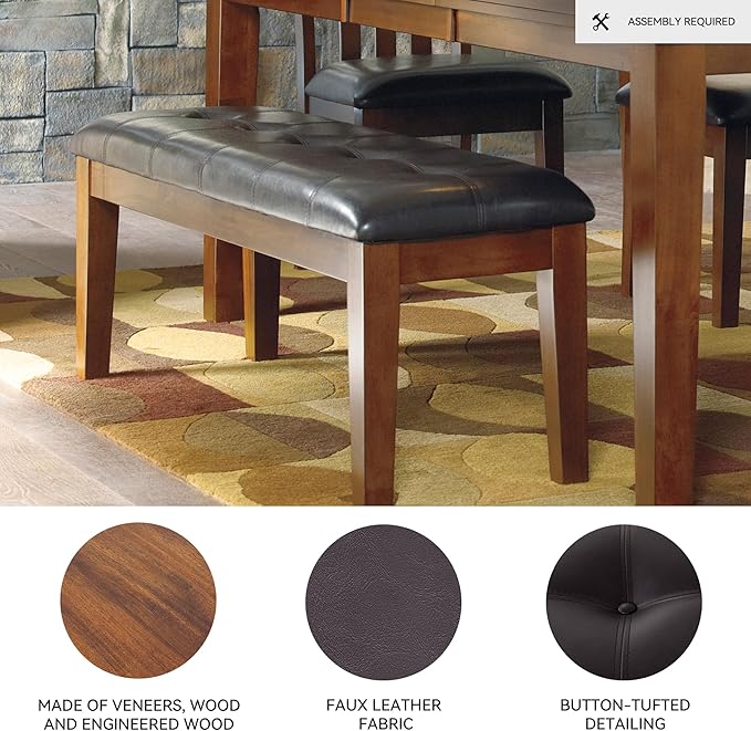 Signature Design by Ashley Ralene Tufted Upholstered Dining Room Bench - Image 4