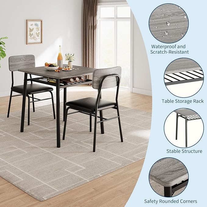 IDEALHOUSE 3-Piece Dining Table Set - Image 5