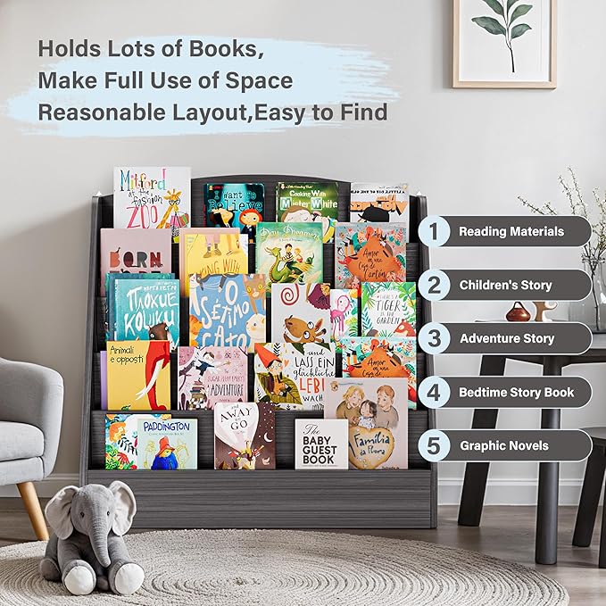 TOETOL 5-Tier Kids Bookshelf - Image 5