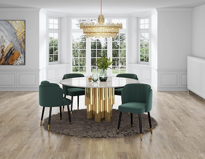 Manhattan Comfort Zephyr Modern Velvet Dining Chair, Solid Wood Frame - Image 4