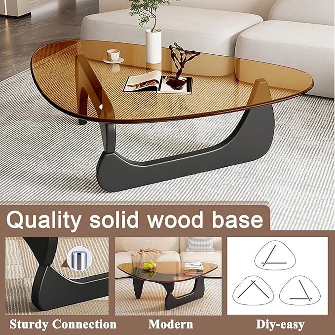 Mid Century Modern Glass Coffee Table, Small Coffee Table - Image 4