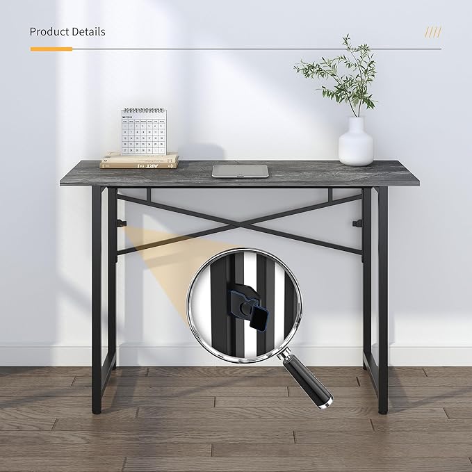 Folding Computer Desk 47 inch Writing Gaming Computer Camping Table, No - Image 9