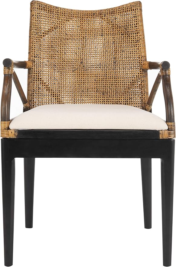 Safavieh Home Gianni Rattan Tropical Woven Arm Chair - Image 3