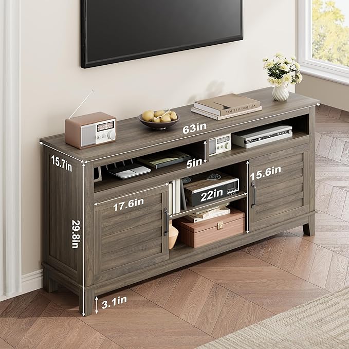 GarveeHome TV Stand for 63 in, Entertainment Center - Image 2