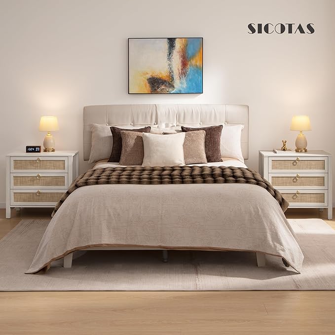 SICOTAS White Nightstand Set 2 - Image 4