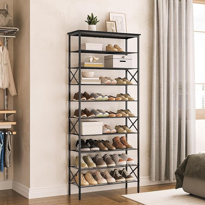 10 Tier Shoe Rack, Large Capacity Shoe Storage Organizer Holds 40 Pairs - Image 2