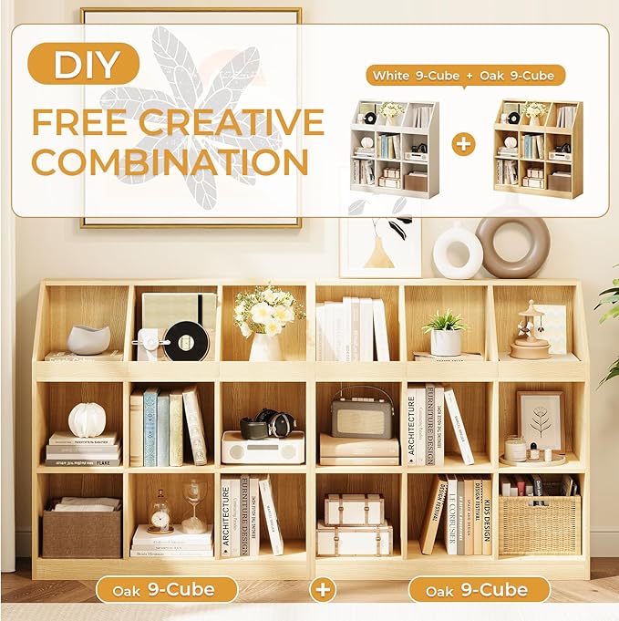 9-Cube Wooden Storage Bookcase - Image 6