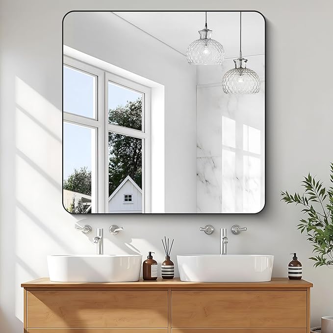 KOCUUY 42"x42" Large Square Vanity Mirror, Modern Design of Upgraded - Image 5