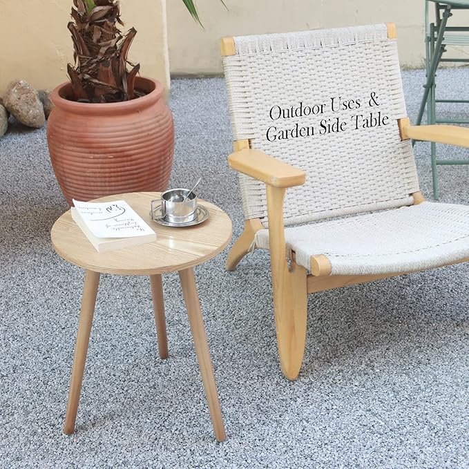 AWASEN Side Table Round, Small Accent Table Nightstand Modern End Table - Image 7