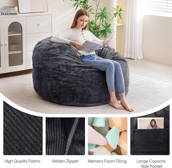 HIGOGOGO Giant Bean Bag Chair Bed - Image 3