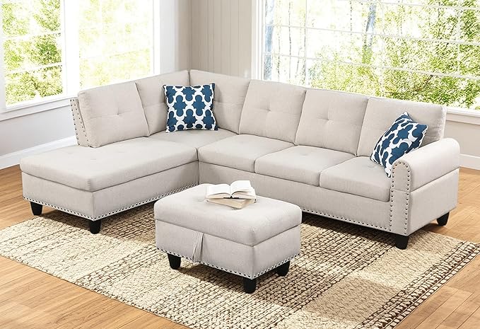 98 Inch L Shaped Sectional Sofa - Image 3