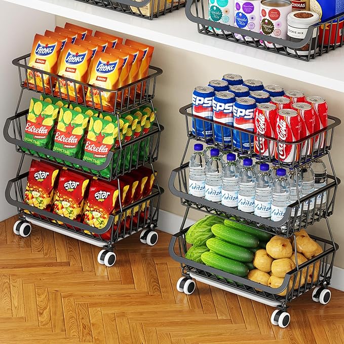 3-Tier Rolling Pantry Cart - Image 9
