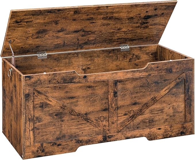 HOOBRO Storage Bench, 43.3” Retro Wooden Storage Chest by HOOBRO