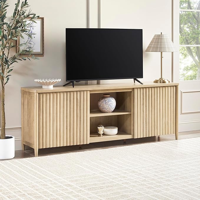 Walker Edison Scandinavian Reeded TV Stand - Image 3