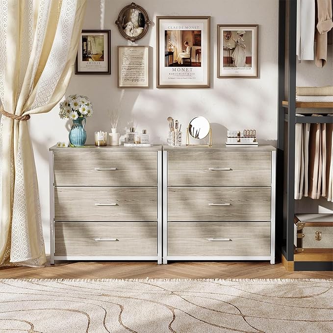 Nightstand, End Table, Bedside Table, Tall Fabric Dresser - Image 9