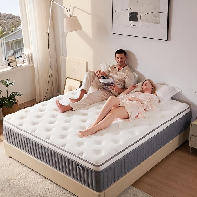 Queen Mattress 14 Inch, Hybrid Memory Foam Mattress by Unknown