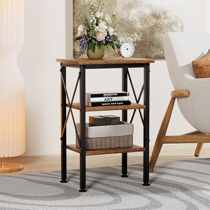 VECELO Modern Nightstands X-Design Side End Table Night Stand - Image 7
