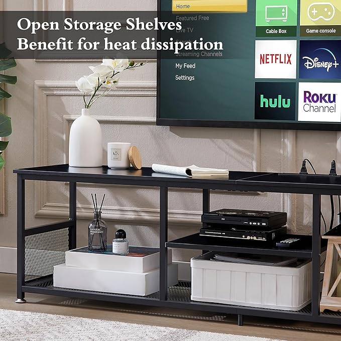 VECELO TV Stand with Power Outlets - Image 4