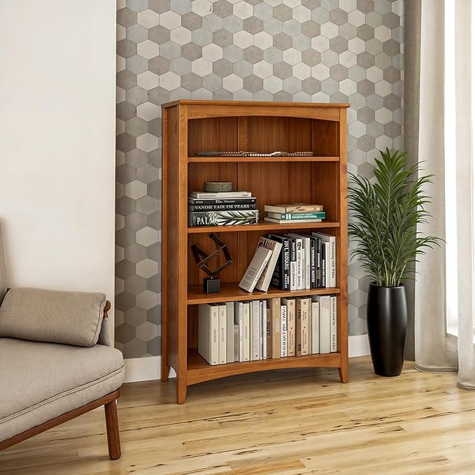 Shaker Style 4 Shelf Bookcase / Solid Wood / 48" High / Adjustable Shelving / - Image 2