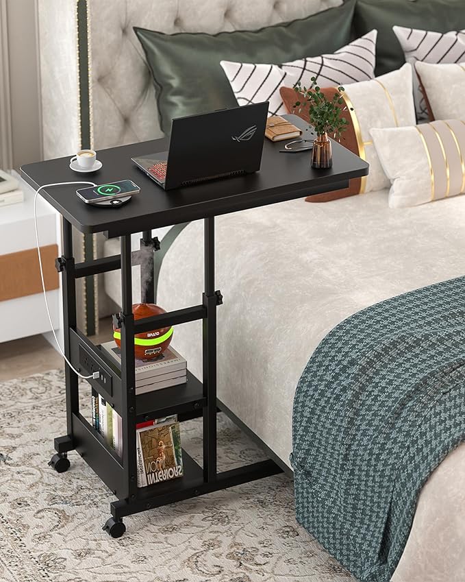 Height Adjustable End Table by Besiost