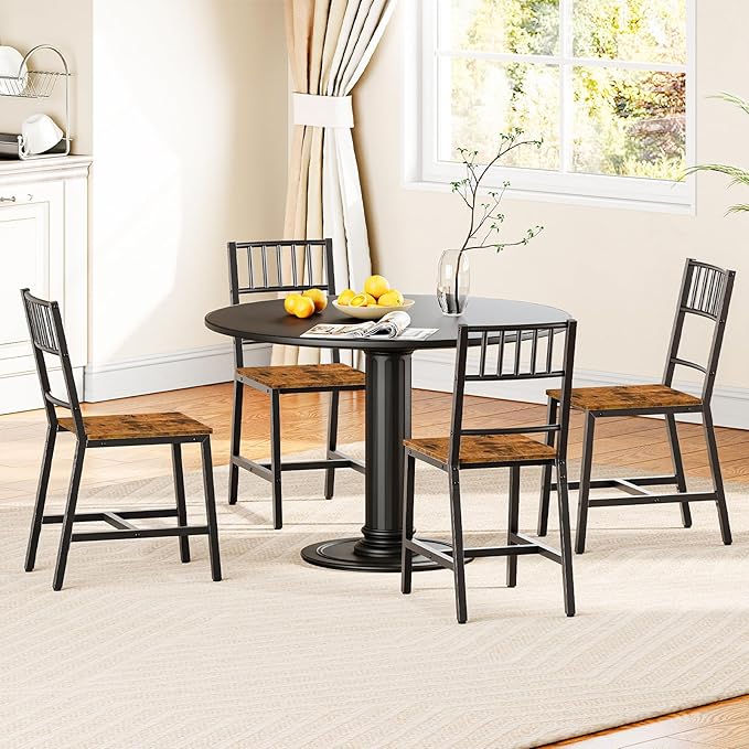 HOOBRO Kitchen Chairs Set of 4, Wooden Dining Room Chairs - Image 8