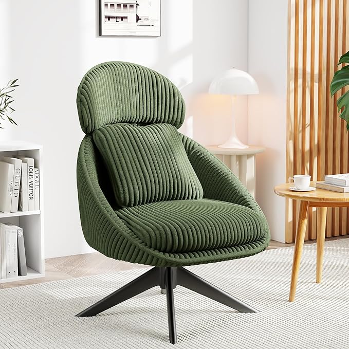 Furniliving Upholstered Swivel Accent Chair - Image 3
