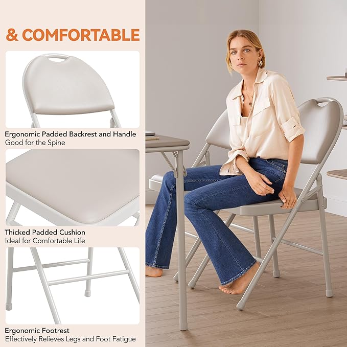 GarveeHome 4 Pack Folding Chairs - Image 3