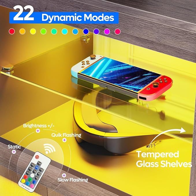 Bestier Entertainment Center LED Gaming TV Stand - Image 7