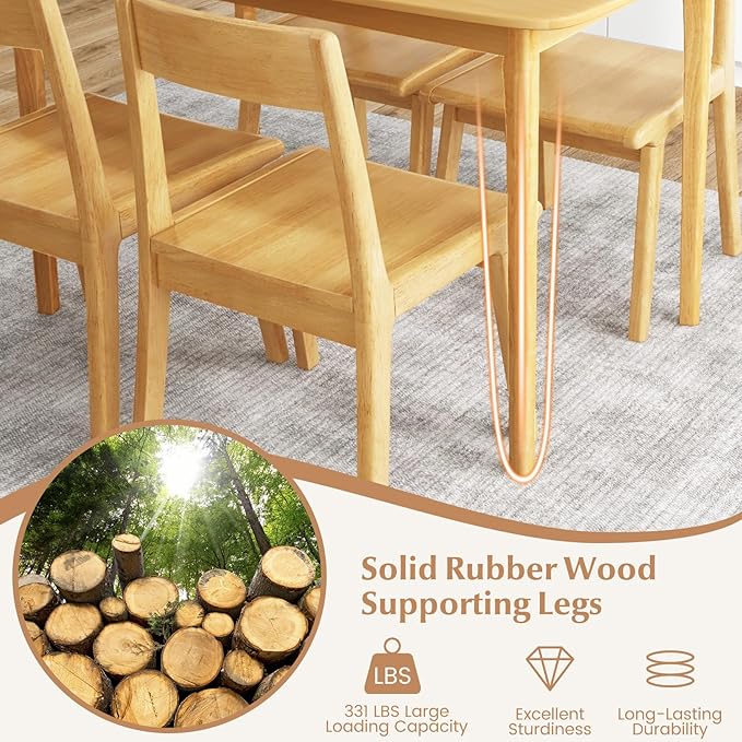 COSTWAY Dining Table, 48” Wooden Rectangular Kitchen Table - Image 7